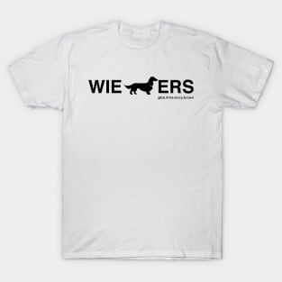 Wieners Dachshund Long Hair Coat (Black) T-Shirt